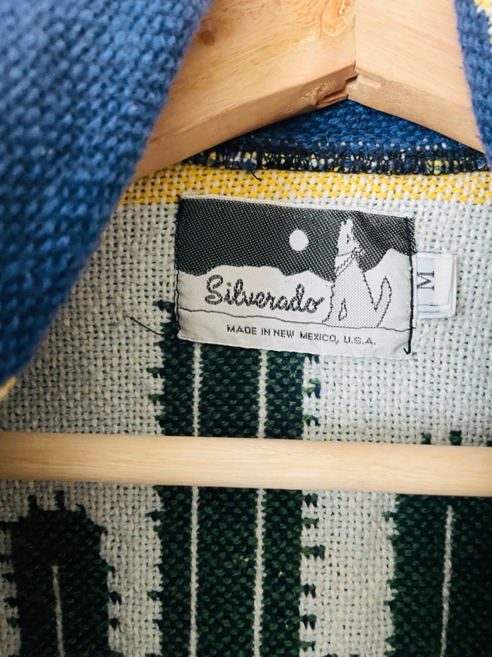 Vintage Silverado MEDIUM tapestry western thick knit cardigan - Picture 5 of 11